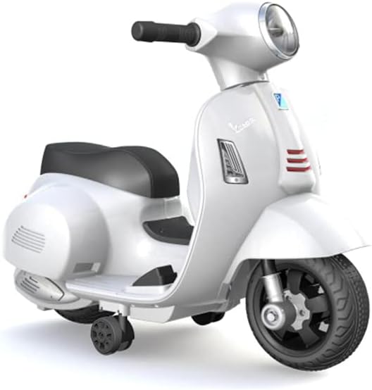 TURBO CHALLENGE - Vespa Gts - Elektrische Drager - 119150 - Scooter - Wit - Klaar om te Rijden - Max 25 kg - Plastic - Oplaadbare Batterijen - Vanaf 24 maanden