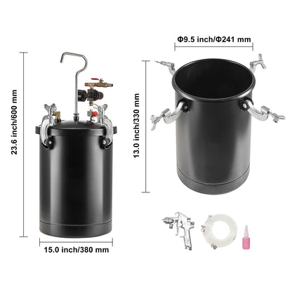 Verfspuit – Verfspuit Drukvat – Spuitapparaat – Verfspuit Systeem – 4mm Nozzle – 15 Liter Capaciteit – Aluminium Duurzaam – Instelbare Druk tot 60 PSI