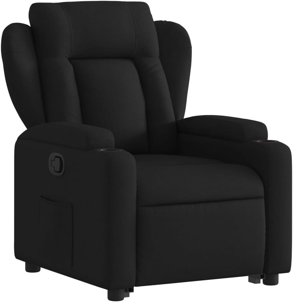 Relaxfauteuil – Elektrische Relaxstoel – Verstelbare Fauteuil – Zwarte Zetel – Lounge Fauteuil – Elektrische Liftfunctie – Ademend Polyester Materiaal