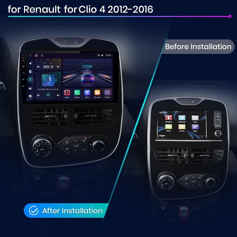 Multimediasysteem Renault Clio 4 – 2DIN Autoradio – Car Multimedia – GPS Navigatie – Android Auto – 4G Internet – 10 Inch Touchscreen – 4GB RAM 64GB Opslag