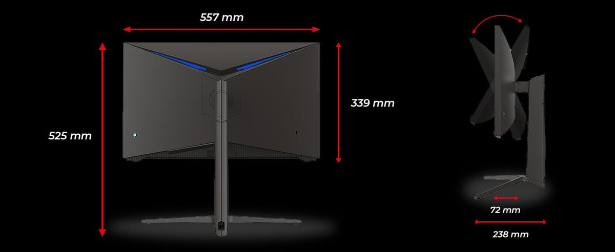 LC-POWER 25 Inch FHD Gaming Monitor, Computer Monitors Full HD (1920 x 1080), VA, 1ms, FreeSync & G-Sync Compatible, 2x HDMI & DisplayPort, sRGB 99%, 10Bit, VESA, Tilt Adjustable, Eye Care