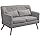 2-zitsbank – loveseat – kleine bank – tweezits – compacte sofa – grijs – stevig houten frame – ergonomisch comfort