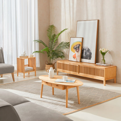 TV Meubel – TV Kast – TV Dressoir – TV Lowboard – TV Rek – Duurzaam Bamboe – 160x40x38 cm
