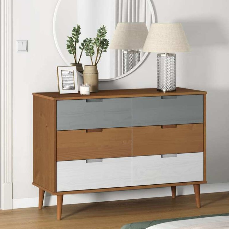 Houten Opbergkast – Bergkast – Industriële Kast – Opbergmeubel – Organizer – Bruin – Met Slot – Ruime Indeling 113x40x80 cm