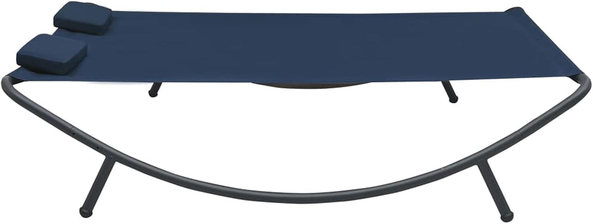 Tidyard Dubbel ligbed voor buiten, terras, balkon, buiten, zwembad, strand, bank, chaise longue, stof, blauw, 200 x 173 x 45 cm - QUORE