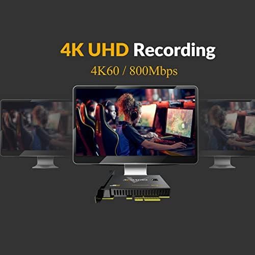AVMATRIX PCIE Capture Card, 4K60 UHD Passthrough/Capture for Game streamen en opnemen met ultra-low latency on PS5/PS4/Pro Xbox Series X/S Xbox One X/S in OBS Windows en Linux VC12-4K