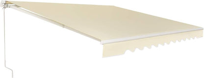 FANTASK Luifel 5-35° hoek instelbaar, zonnescherm met een lange zwengel, UPF50+ terrasluifel 300 x 250 cm (beige)