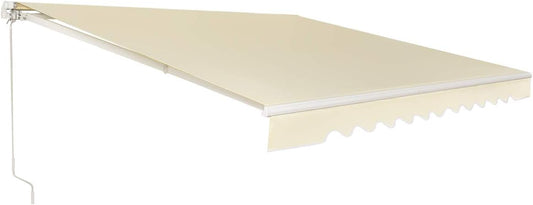 FANTASK Luifel 5-35° hoek instelbaar, zonnescherm met een lange zwengel, UPF50+ terrasluifel 300 x 250 cm (beige)