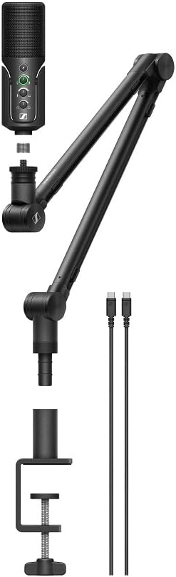 Sennheiser Profiel Streaming Set met USB Microfoon, 3m USB-C Kabel - Zwart (700100) & Logitech C920 HD Pro Webcam, full HD 1080p/30fps videogesprekken, zwart, 1 stuk