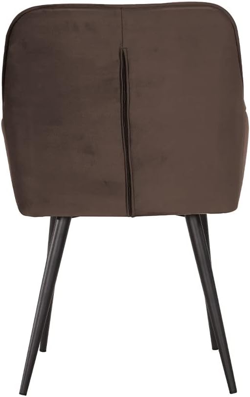 Soof&Tess Ferrara eetkamerstoel, bruin, fluweel, industrieel, met armleuning, gemakkelijk te reinigen, hoogwaardige kwaliteit, set van 2