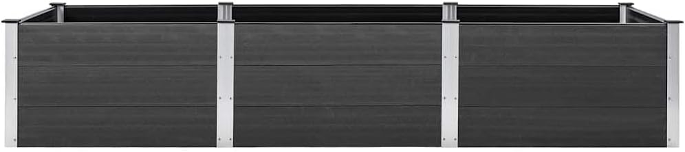 vidaXL Planter raised 300x100x54 cm HKC grey, planter, garden box, plant pot, planters, garden planters, planters, planters, planters, planter, planters - QUORE