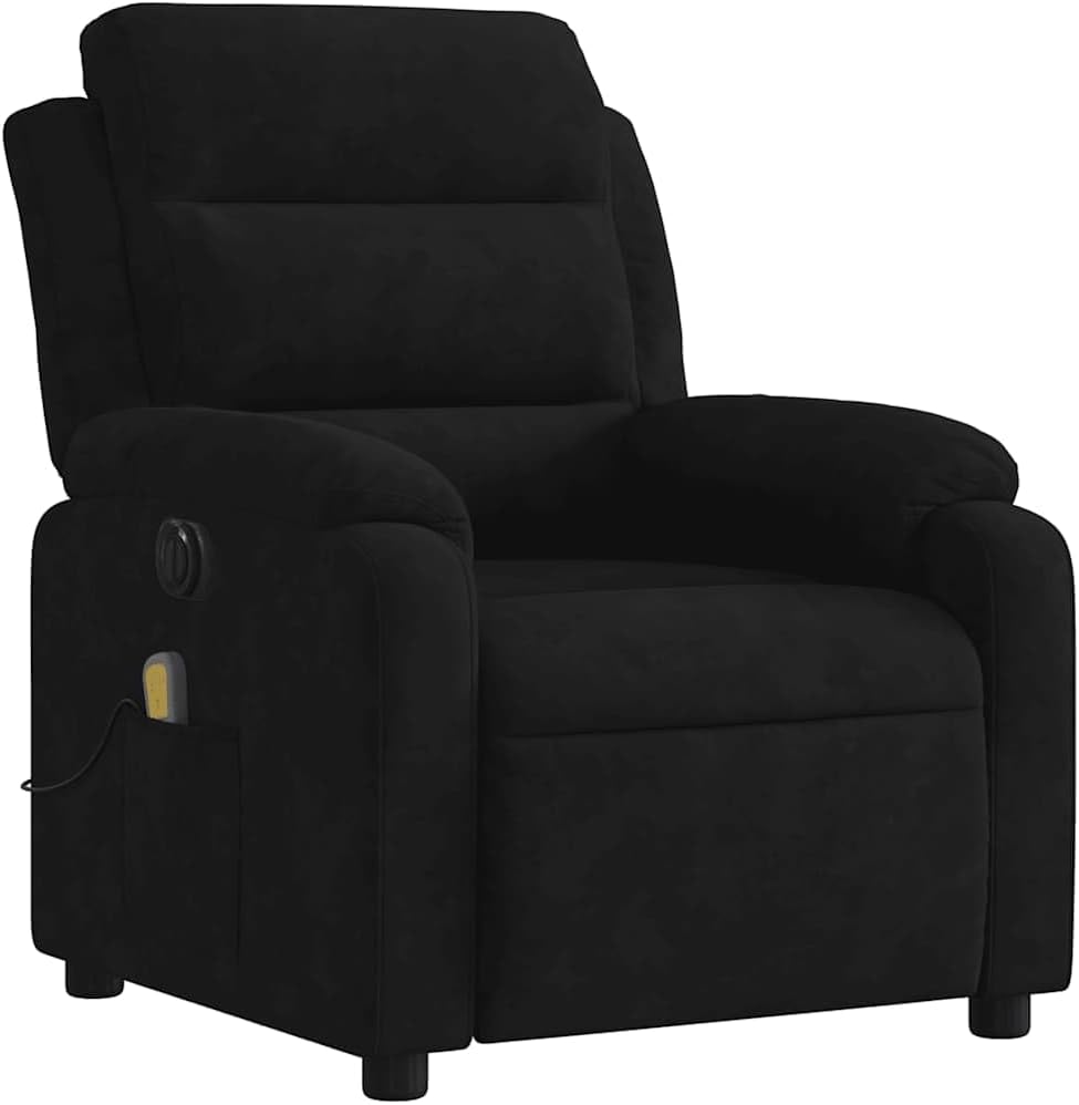 Massagefauteuil Elektrisch – Massagestoel – Relaxfauteuil – Verstelbare Loungestoel – Fluwelen Fauteuil – 6-Punts Vibratiemassage – Elektrisch Verstelbaar Tot 135°