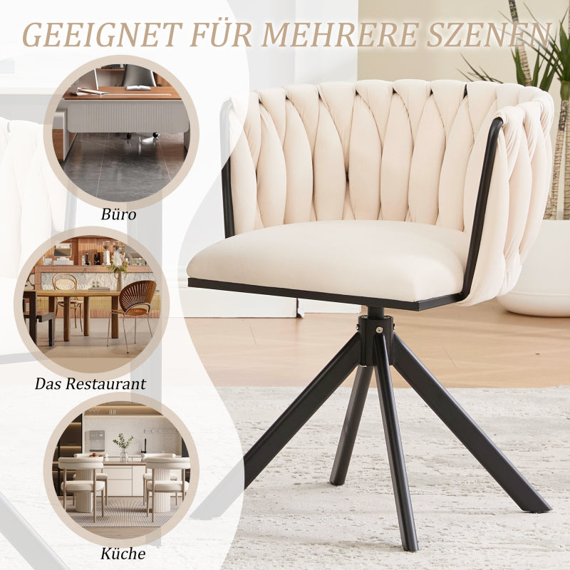 Velours Fauteuil – Lounge Stoel – Draaistoel – Relaxstoel – Zithoekstoel – Set Van 2 – 180° Draaibaar – Ergonomische Rugsteun