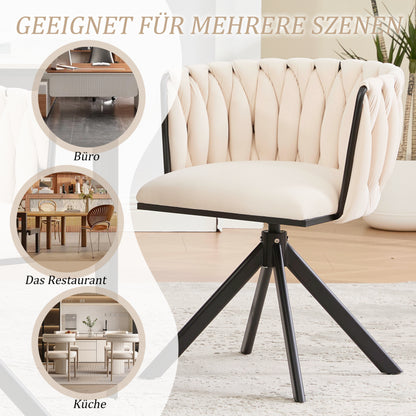 Velours Fauteuil – Lounge Stoel – Draaistoel – Relaxstoel – Zithoekstoel – Set Van 2 – 180° Draaibaar – Ergonomische Rugsteun