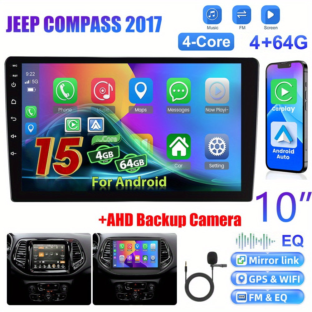 Android 15 Autoradio – Multimedia Systeem – Navigatie – Touchscreen Radio – Inbouw Radio – 10 Inch HD Display – Draadloos CarPlay & Achteruitrijcamera