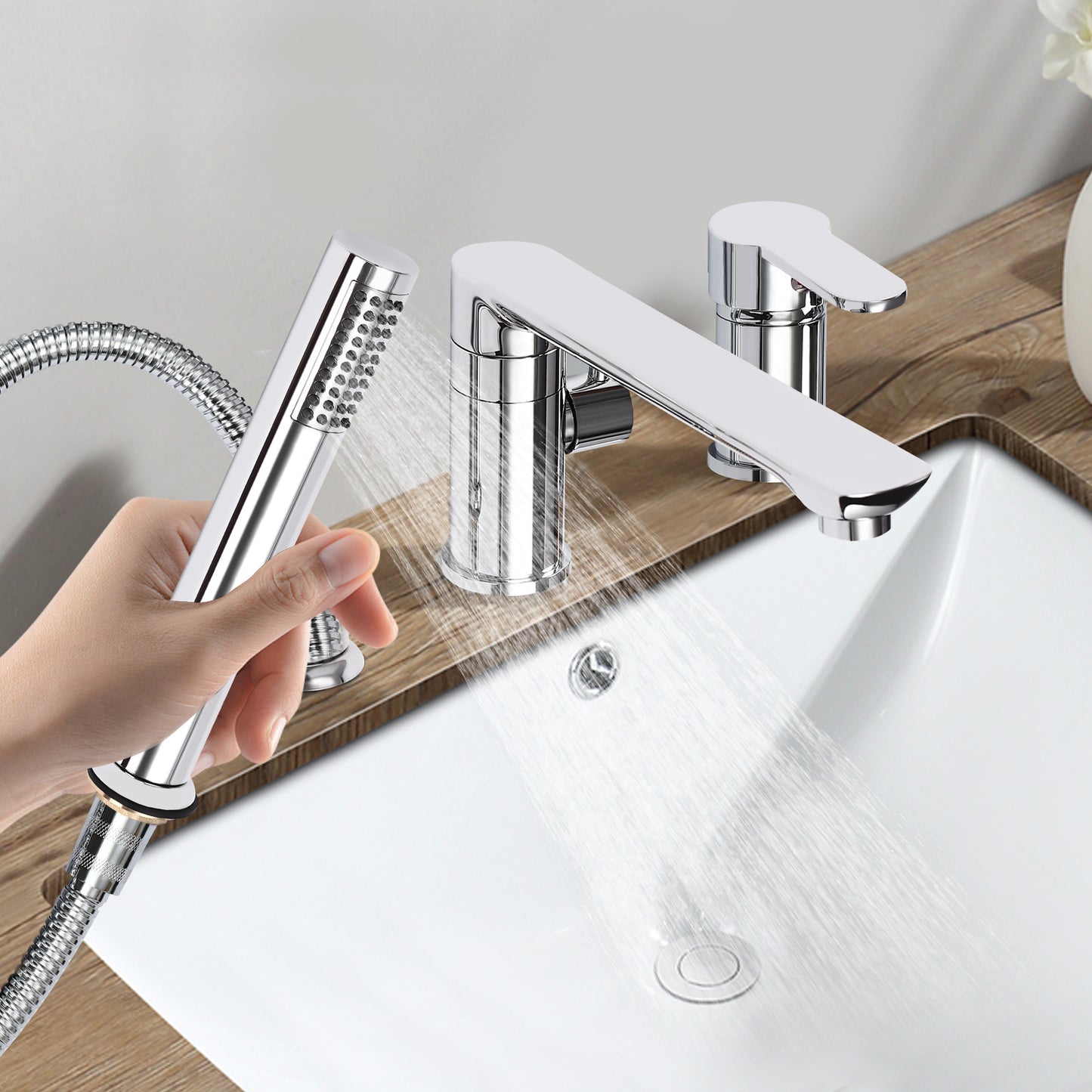 Douche Systeem – Regendouche – Douchekraan – Douchekop – Shower Set – Moderne Wandmontage – Roestvrij Staal & Messing – Geen Elektriciteit Nodig