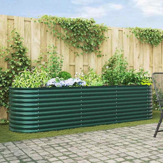 Tuinbed – Buitenbed – Ligbed – Tuinbank – Tuinmeubel – Groen – Stalen Frame – Extra Groot 320x80x81 cm