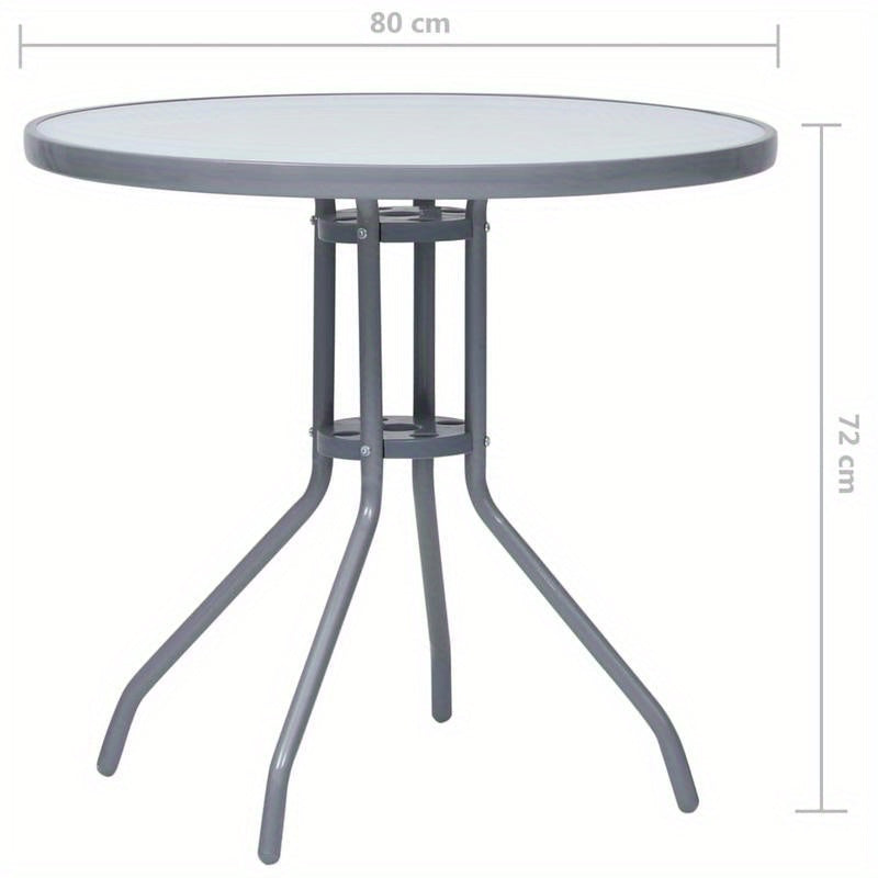 Bistrotafel – Tuintafel – Balkon Tafel – Terrastafel – Buiten Tafel – Aluminium – Rond – Lichtgewicht & Ruimtebesparend – Stevige Metalen Poten