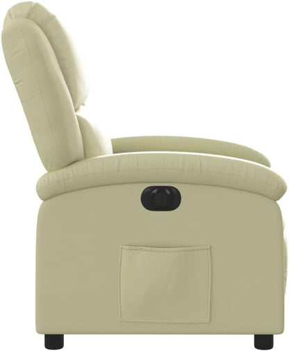 Elektrische Relaxfauteuil – Relaxstoel – Fauteuil – Ligstoel – TV Stoel – Echt Rundsleder – Elektrische Verstelling – Crème Kleur