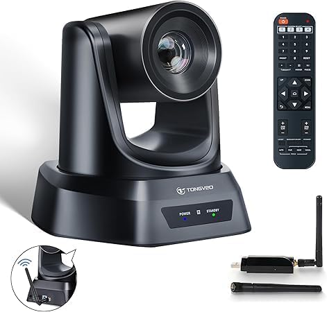 TONGVEO 5,8 GHz draadloze conferentieruimte webcam, kerk live streaming 3X USB 1080P 60fps PTZ-camera voor diensten online conferentie, werkt met zoom, Skype OBS eenvoudig te installeren