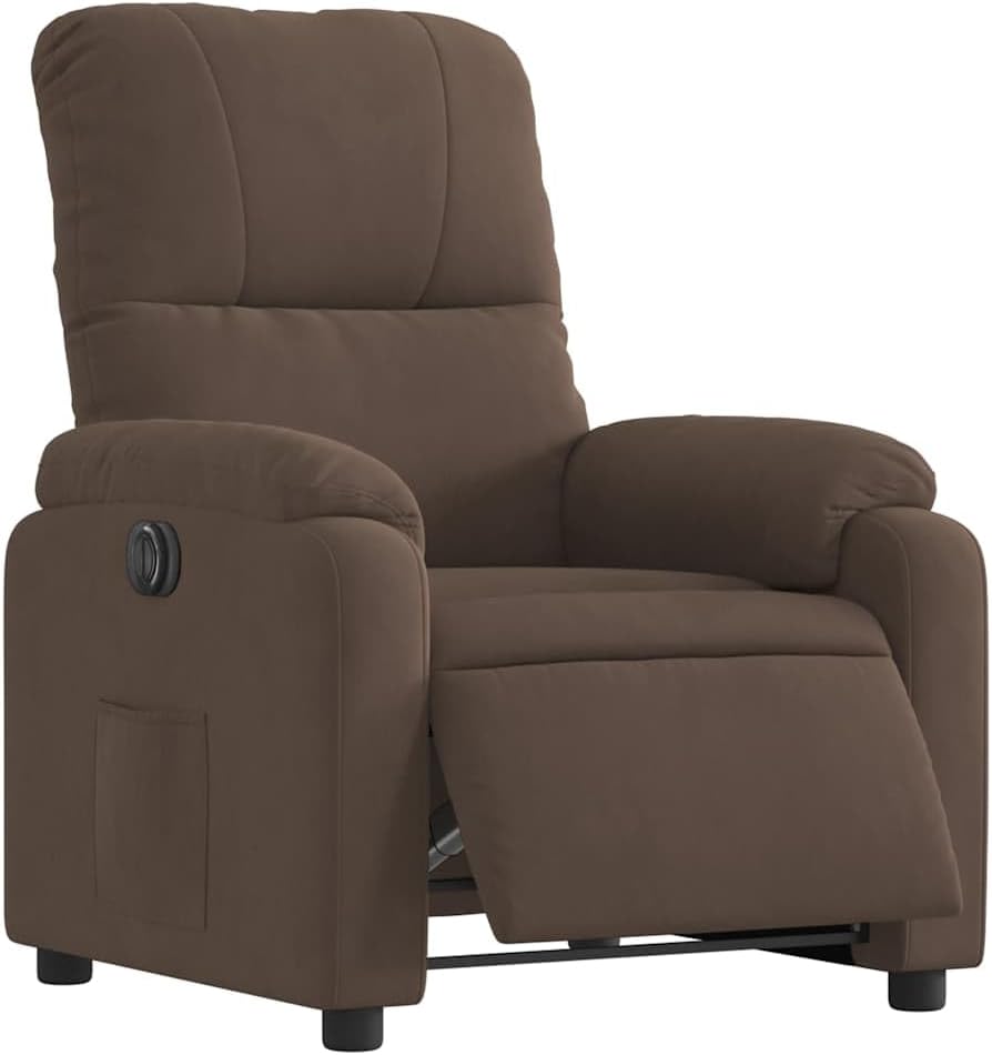 Recliner Chair, Electric Brown, Microfibre Fabric, TV Chair with Reclining Function, Single Lounger, Relax Chair for Living Room, Bedroom