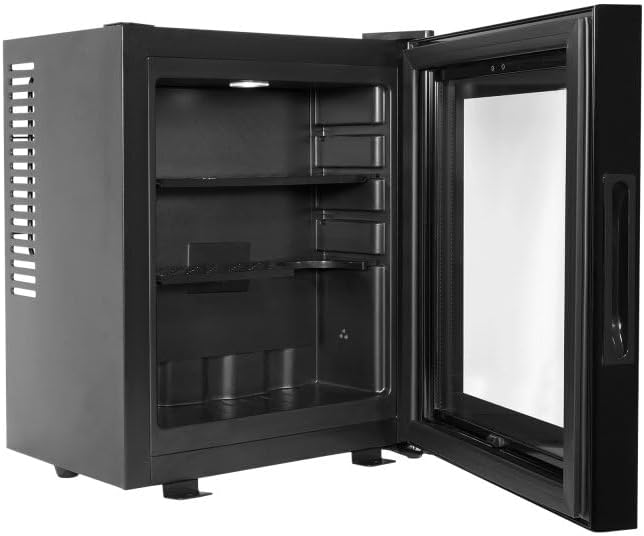 Corby Eton E glazen deur minibar in zwart – EU-stekker