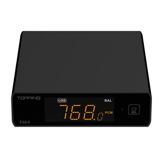 Topping E50II DAC Compacte Hi-Res audio-desktop met AK4497S, DSD512, PEQ 10-bands en Bluetooth LDAC voor hoofdtelefoon en luidsprekers, zwart