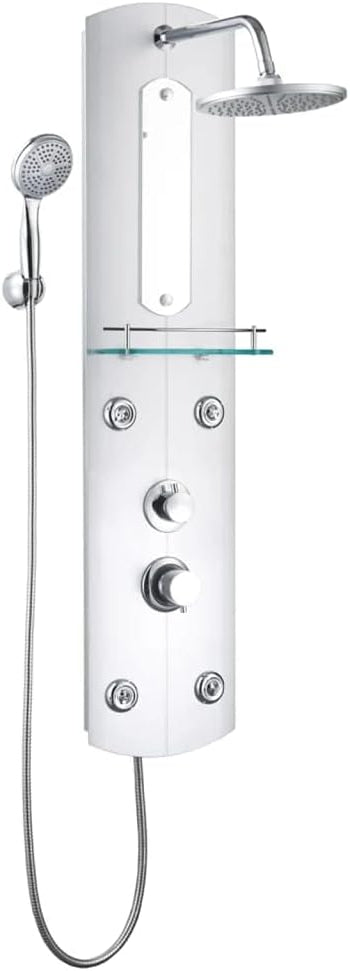Showerpanel – Douchepaneel – Douchepaneel Met Massage – Regendouche – Handdouche – Roestvrij Staal – 25x43x110 cm – Siligonen Sproeikoppen Tegen Kalk