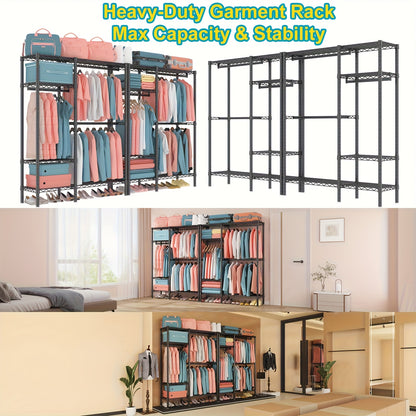 Vrijstaand Kledingrek – Kledinghanger – Garderoberek – Stalen Rek – Opbergrek – Extra Breed 230 cm – Zwaar Metalen Frame – Deelbaar in 2 Rekken