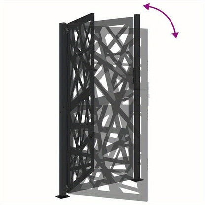 Poort – Tuinpoort – Toegangspoort – Gaaspalenz – Slagpoort – Zwart Stalen Poort – Ingebouwde Verlichting – 105x180 cm