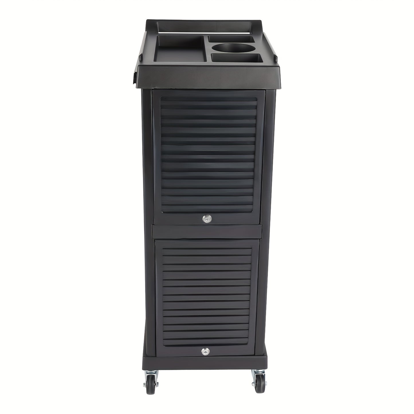 Opbergtrolley – Salonwagen – Beauty Trolley – Kapperswagen – Rollcontainer – Mobiel en Stabiel – 7 Niveaus Opbergruimte – Zwart Kunststof