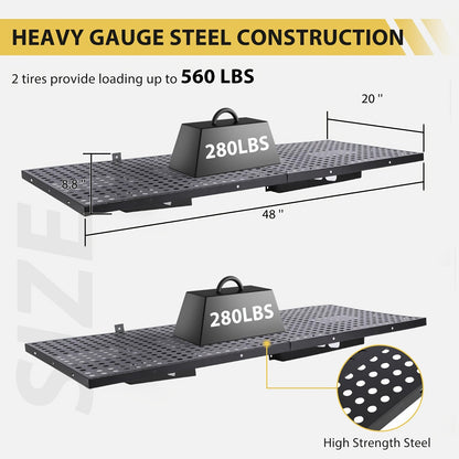 2-Pack Heavy-Duty Metal Garage Storage Shelving System - 50.8cm x 121.92cm Tall Heavy-Duty Steel Frame with 254.01 KG/Shelf Capacity, 4-Tier Floating Wall Shelves with Hardware & Hooks Included, Space-Saving Vertical Design f