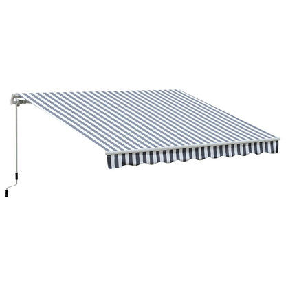 Knikarmscherm – Verstelbaar Zonnescherm – Uitschuifbaar Scherm – Inklapbare Luifel – Handbediend Zonnescherm – 2,95 x 2,45 meter – Weerbestendig Aluminium – Lichtgrijs-Wit