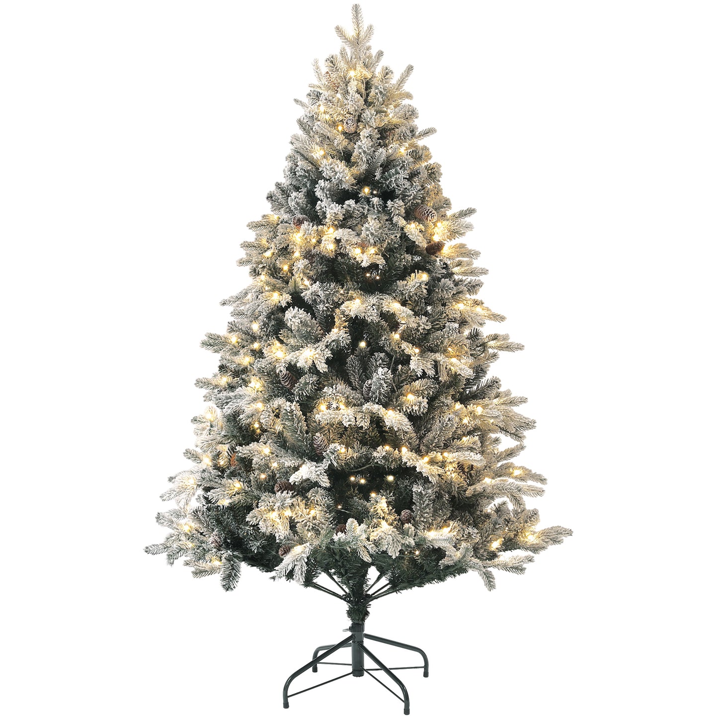 Kunstkerstboom – Nepkerstboom – Kerstboom Met Verlichting – LED Kerstboom – Sneeuwkerstboom – 180 Cm Hoog – Vuurvast Met Metaal