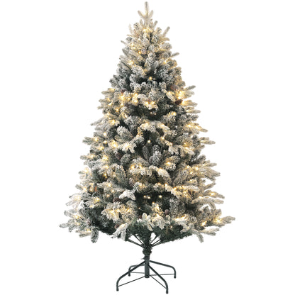 Kunstkerstboom – Nepkerstboom – Kerstboom Met Verlichting – LED Kerstboom – Sneeuwkerstboom – 180 Cm Hoog – Vuurvast Met Metaal