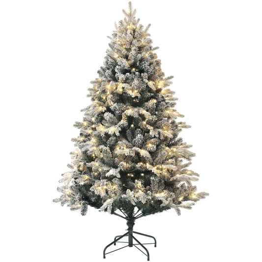 Kunstkerstboom – Nepkerstboom – Kerstboom Met Verlichting – LED Kerstboom – Sneeuwkerstboom – 180 Cm Hoog – Vuurvast Met Metaal
