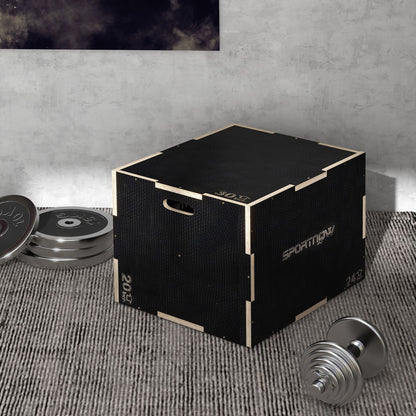 Plyobox – Sprongbox – Jumpbox – Fitness Box – Crossfit Box – 3 Hoogtes 51/61/76 cm – Stevig Beukenhout
