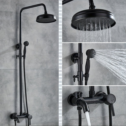 Regendouche – Doucheset – Douchearmatuur – Douchescherm – Douchekop – Zwart – Retro Antiek Design – Inclusief Regendouche en Handdouche