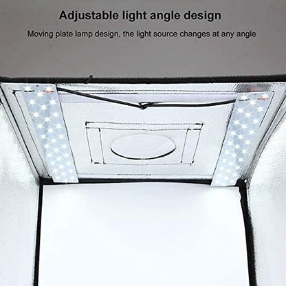 PULUZ Fotostudio 23,6 '/60 cm, wit licht, dimbaar, lichttent, draagbare opvouwbare studiobox voor zakelijke productverkoopartikelen online met zachte doek, 2 lichtborden en 3 pvc-kleuren, 3 vlies-achtergronden