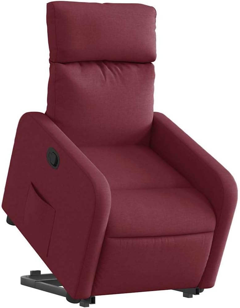 Relaxstoel – Fauteuil – Ligstoel – Tv-Stoel – Opstahulpstoel – Elektrische Opstahulp – Handmatige Ligfunctie – Wijnrode Stof