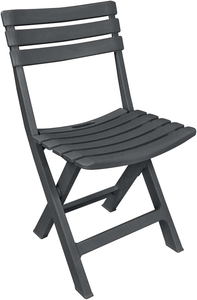 3-Piece Bistro Set Foldable Plastic Anthracite Patio Bistro Set Balcony Set Weatherproof Seat Set for Balcony, Garden, Patio - QUORE