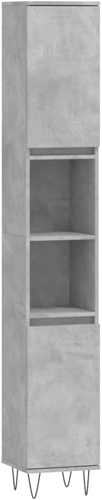 Gecheer 3 Piece Bathroom Furniture Set Bathroom Storage Cabinet Cabinet Bathroom Storage Furniture Concrete Grey Engineered Wood Type5 - QUORE