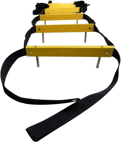 ISOP Brandvluchtladders 4 m | Intrekbare ladders voor Huizen met 2 Verdiepingen | Compact en Draagbaar | Touwladder Geschikt voor Balkon & Raamontsnapping