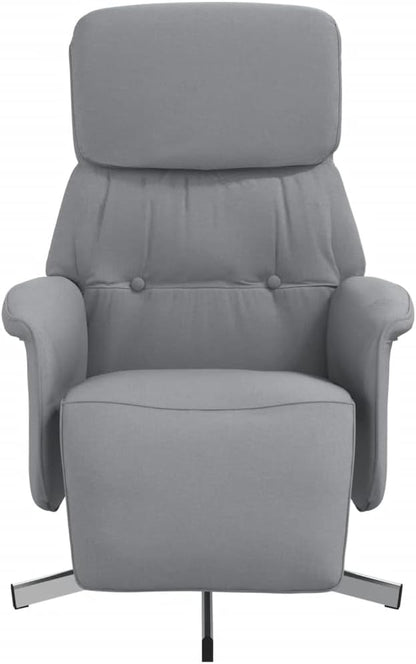 Relaxfauteuil – Verstelbare Fauteuil – Leunstoel – Draaifauteuil – Relaxstoel – Lichtgrijs – 360° Draaibaar – Handmatig Verstelbare Rugleuning en Voetensteun