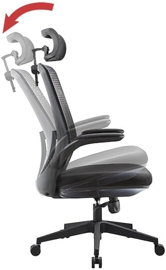Subsonic - Ergonomische kantoorstoel I-Care Leaf : Gaming kantoorstoel met ademende vezels, lendensteun, verstelbare hoogte, rugleuning en hoofdsteun, neerklapbare armleuningen, schommelend - Zwart