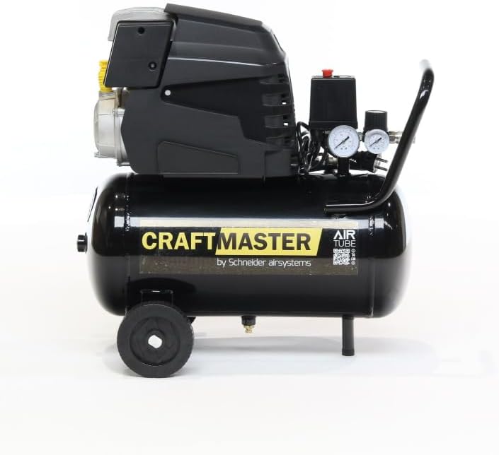 SCHNEIDER CRAFTMASTER, mobiele compressor, tank van 24 liter, maximale druk: 8 bar, vermogen: 1,5 pk, geluidsniveau: 95 dB LwA
