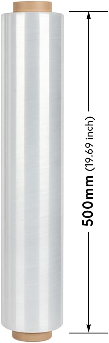 Verpacking Verhuisfolie 23 my transparant 500 mm x 300 m 6 rollen incl. handafroller stretchfolie verpakkingsfolie scheurvast