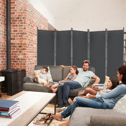 Roomdivider – Kamerscheider – Paravent – Ruimteverdeler – Privacy Scherm – Vouwbaar 5-Panels 280x180 cm – Stalen Frame & Polyester Doek – Antraciet