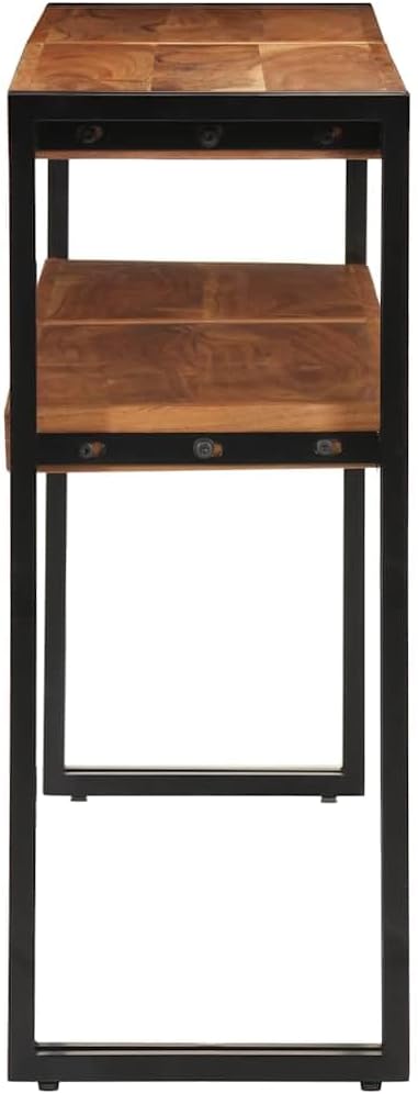 vidaXL Solid Acacia Wood Wall Table Furniture Console Console Table Half Table Wall Tables Table Haltable Corridor Table Consoles Tables Furniture