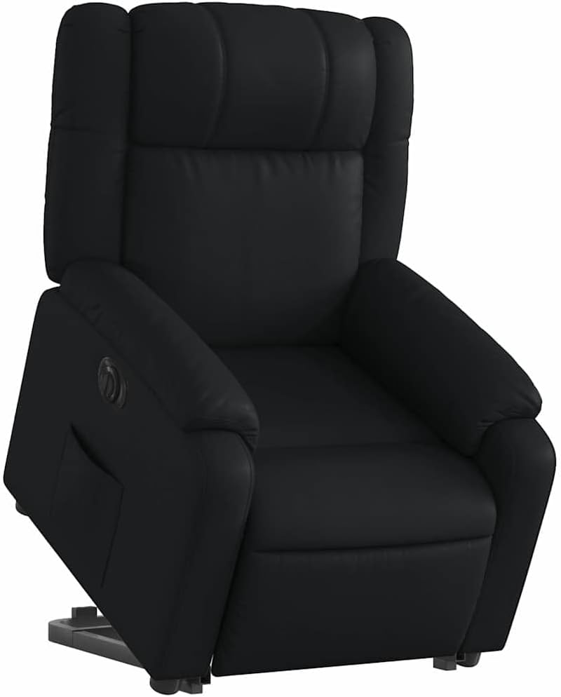 Relaxstoel met opstahulp – Elektrische Relaxfauteuil – Tv-stoel – Ligstoel – Relaxfauteuil – Elektrisch Kantelsysteem – Zwart Kunstleer – Maximaal Comfort